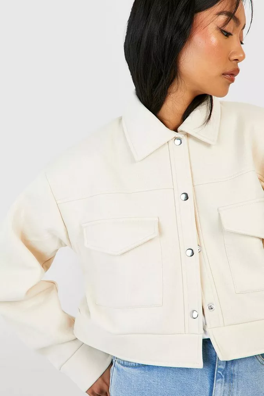 Neutral Utility Cropped Jacket